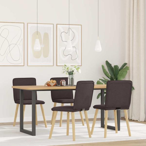 ARDEBO.de - Esszimmerstühle 4 Stk. Dunkelbraun Stoff