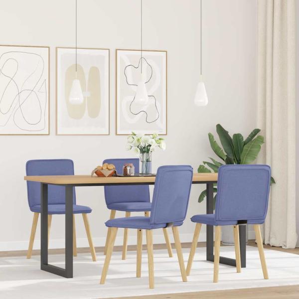 ARDEBO.de - Esszimmerstühle 4 Stk. Jeansblau Stoff