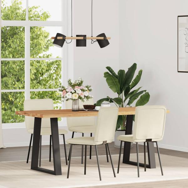 ARDEBO.de - Esszimmerstühle 4 Stk. Creme Samt