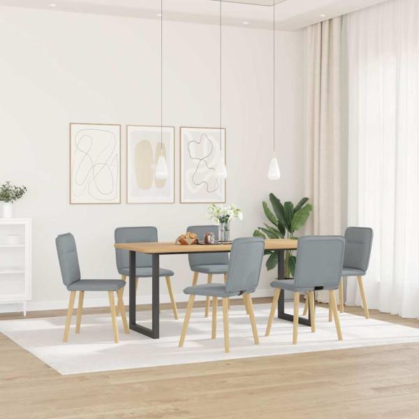 ARDEBO.de - Esszimmerstühle 6 Stk. Hellgrau Stoff