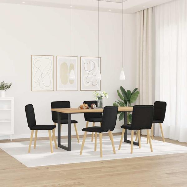 ARDEBO.de - Esszimmerstühle 6 Stk. Schwarz Stoff