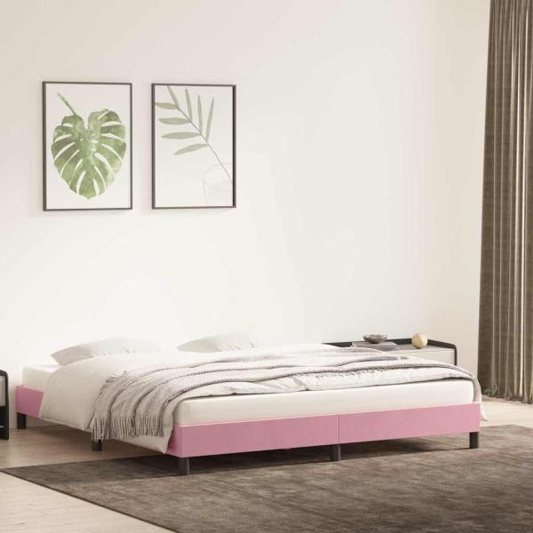 Bettgestell ohne Matratze Rosa 200x210 cm Samt