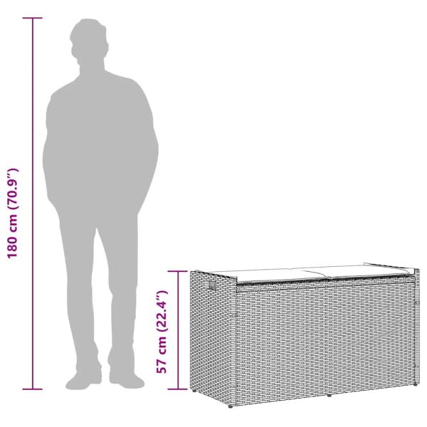 ARDEBO.de - Outdoor-Sitzbank mit Stauraum und Kissen Schwarz 100 cm
