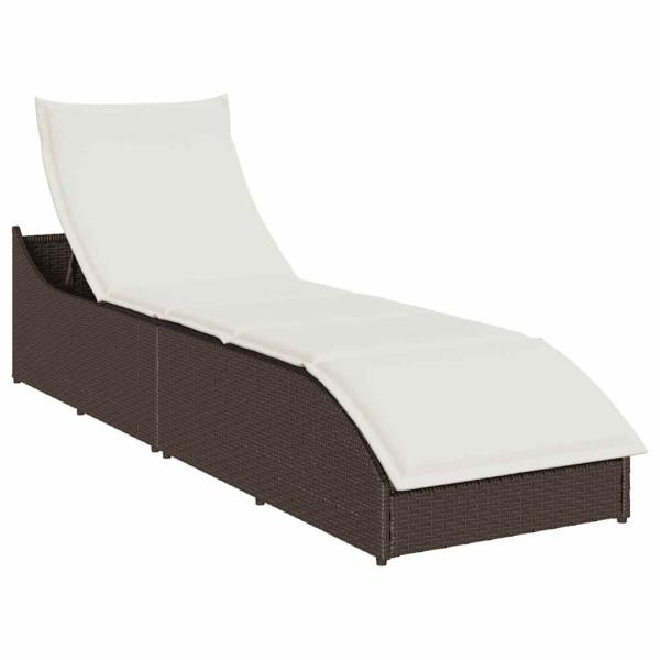 ARDEBO.de - Klappliege mit Auflage und Stauraum Braun Poly-Rattan