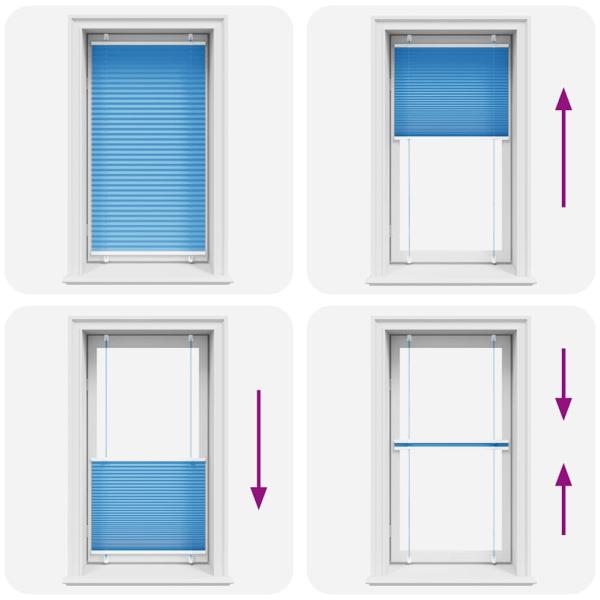 Plissee Blau 70x100 cm Stoffbreite 69,4 cm Polyester