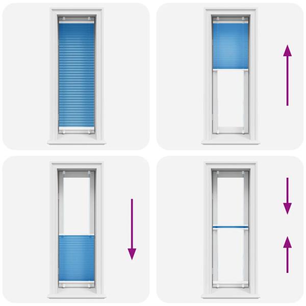 Plissee Blau 40x100 cm Stoffbreite 39,4 cm Polyester