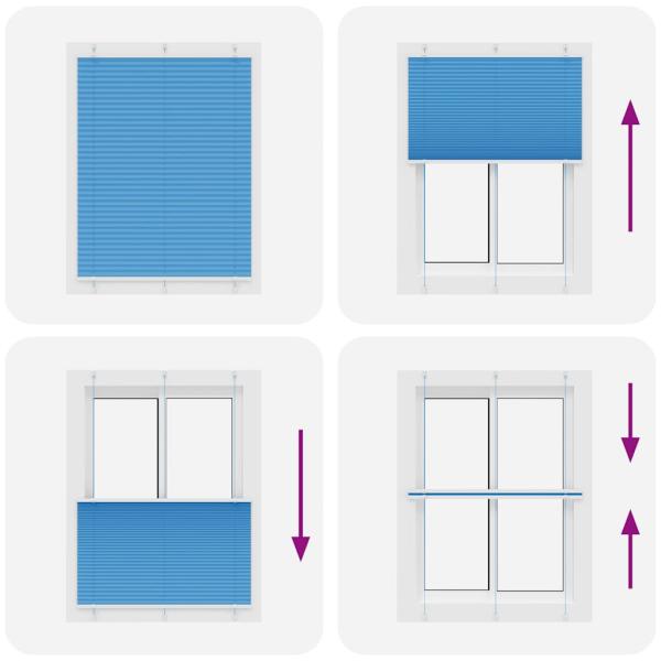 Plissee Blau 105x100 cm Stoffbreite 104,4 cm Polyester