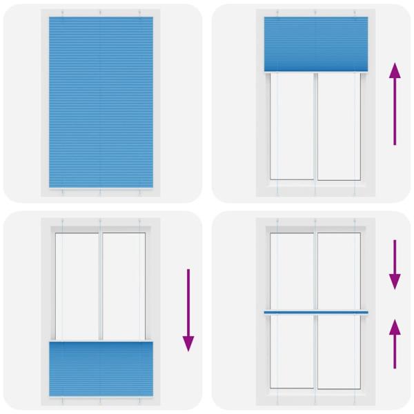Plissee Blau 115x200 cm Stoffbreite 114,4 cm Polyester