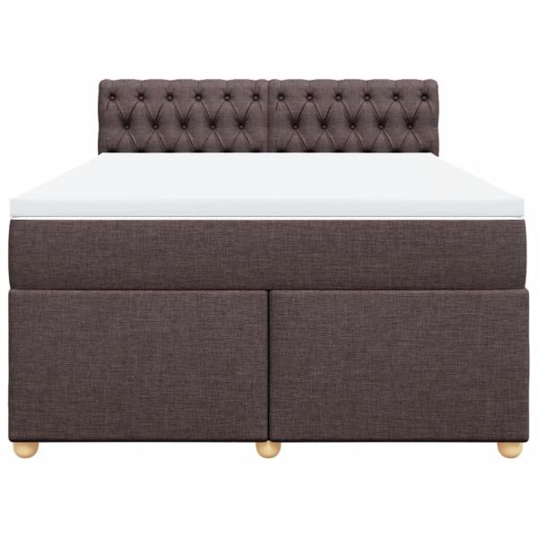 Boxspringbett mit Matratze Dunkelbraun 140x190 cm Stoff