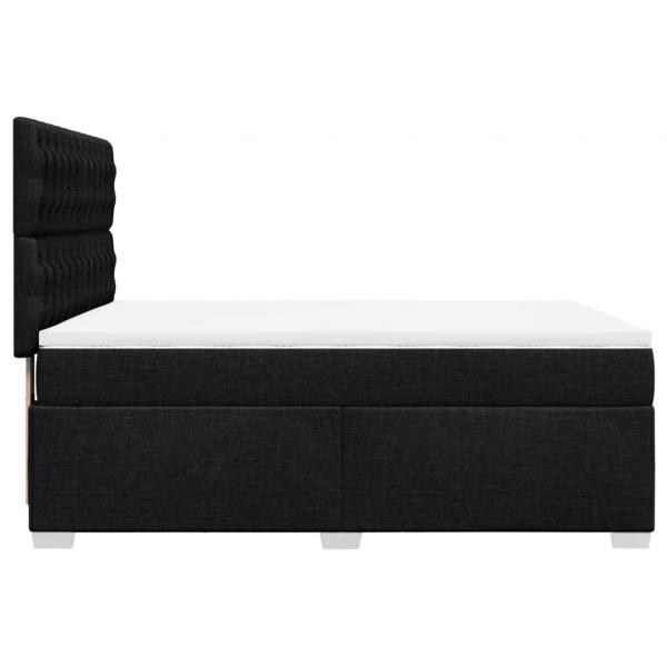 Boxspringbett mit Matratze Schwarz 140x190 cm Stoff