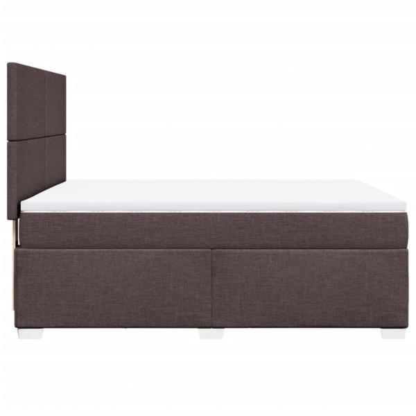 Boxspringbett mit Matratze Dunkelbraun 140x190 cm Stoff
