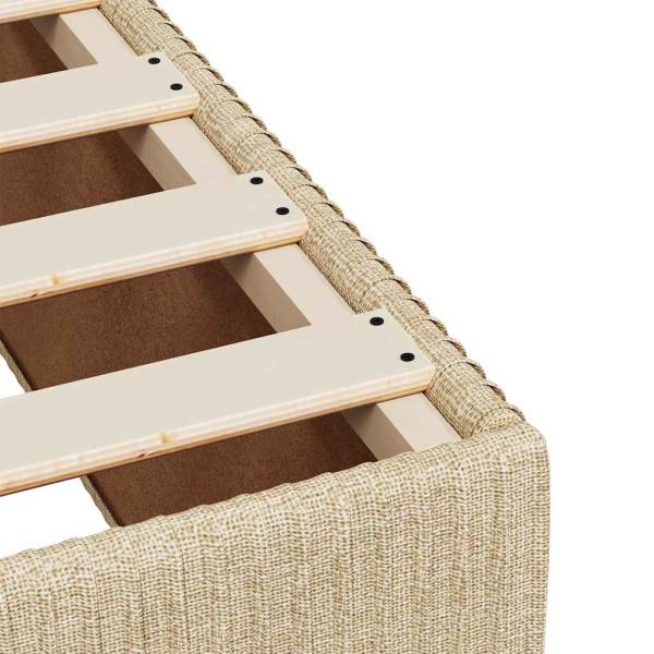 Boxspringbett mit Matratze Creme 140x190 cm Stoff