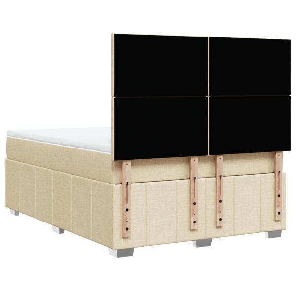 Boxspringbett mit Matratze Creme 140x190 cm Stoff