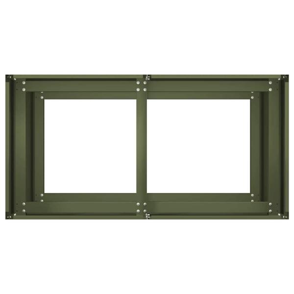 Pflanzkübel Olivgrün 80x40x80 cm Kaltgewalzter Stahl