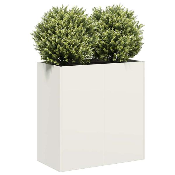 ARDEBO.de - Pflanzkübel Weiß 80x40x80 cm Kaltgewalzter Stahl