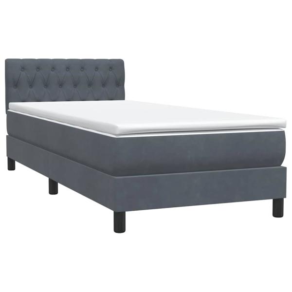 Boxspringbett mit Matratze Dunkelgrau 90x220 cm Samt