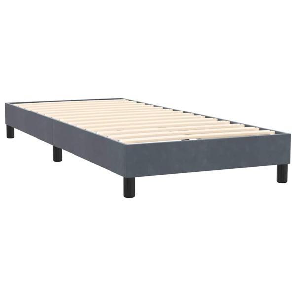 Boxspringbett mit Matratze Dunkelgrau 100x210 cm Samt