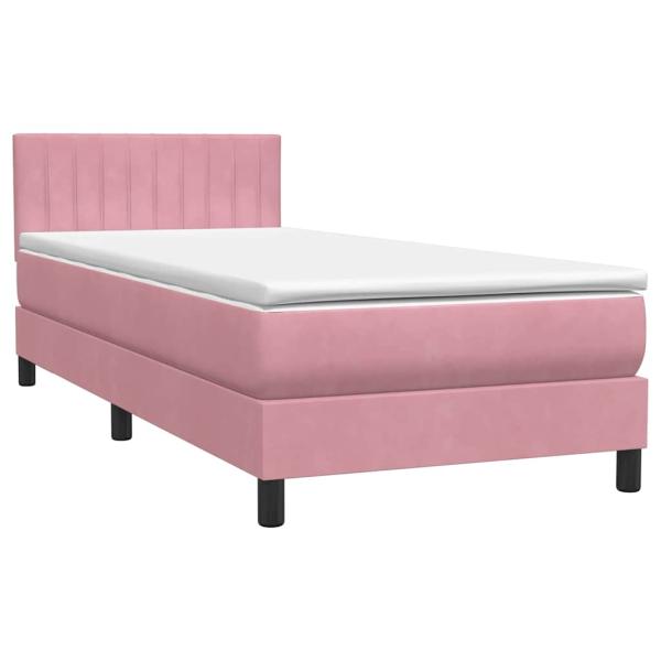 Boxspringbett mit Matratze Rosa 90x210 cm Samt