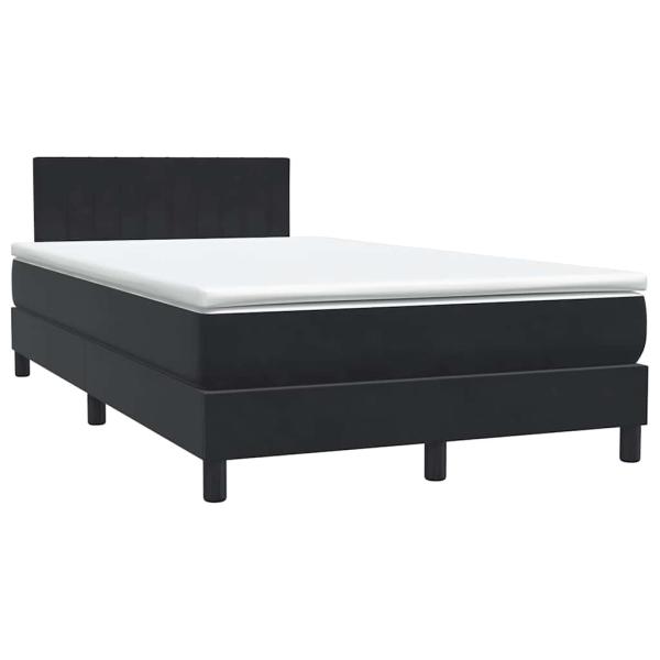 Boxspringbett mit Matratze Schwarz 120x210 cm Samt