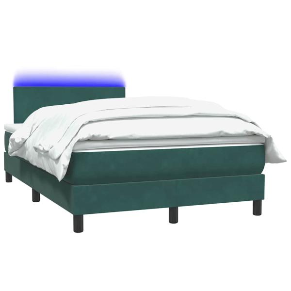 Boxspringbett mit Matratze Dunkelgrün 120x220 cm Samt