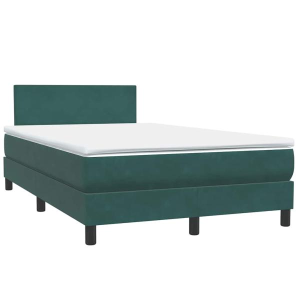 Boxspringbett mit Matratze Dunkelgrün 120x220 cm Samt