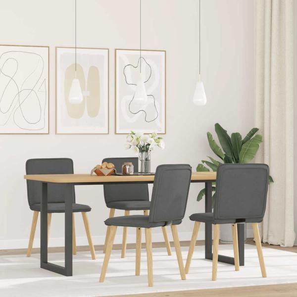 ARDEBO.de - Esszimmerstühle 4 Stk. Dunkelgrau Stoff