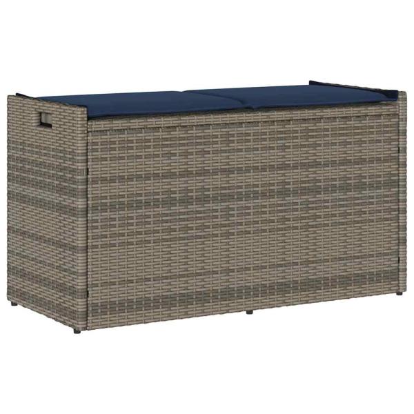 ARDEBO.de - Outdoor-Sitzbank mit Stauraum und Kissen Grau 100 cm