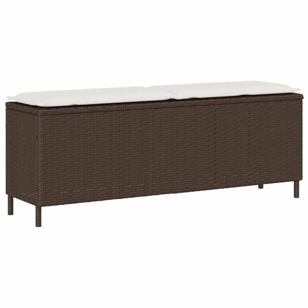 ARDEBO.de - Gartenbank mit Kissen Braun 110x30x40,5 cm Poly Rattan