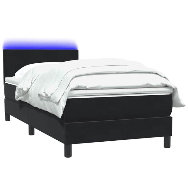 ARDEBO.de - Boxspringbett mit Matratze Schwarz 90x210 cm Samt