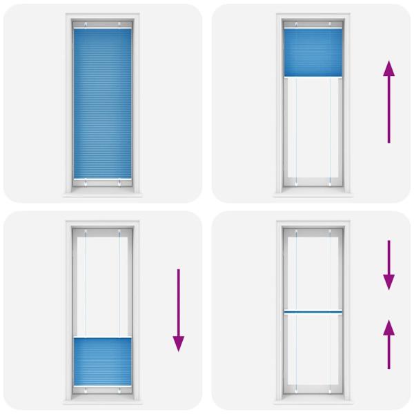 Plissee Blau 80x200 cm Stoffbreite 79,4 cm Polyester