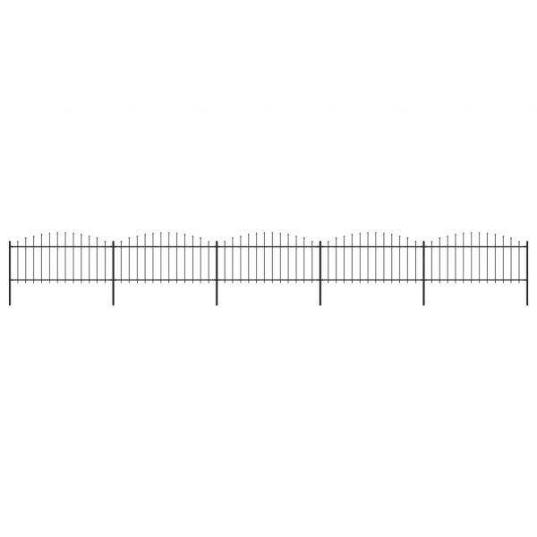 ARDEBO.de - Gartenzaun mit Speerspitzen Stahl (0,5 - 0,75) x 8,5 m Schwarz