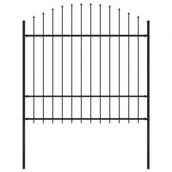 ARDEBO.de - Gartenzaun mit Speerspitzen Stahl (1,5 - 1,75) x 1,7 m Schwarz