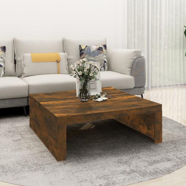 ARDEBO.de - Couchtisch Räuchereiche 100x100x35 cm Holzwerkstoff