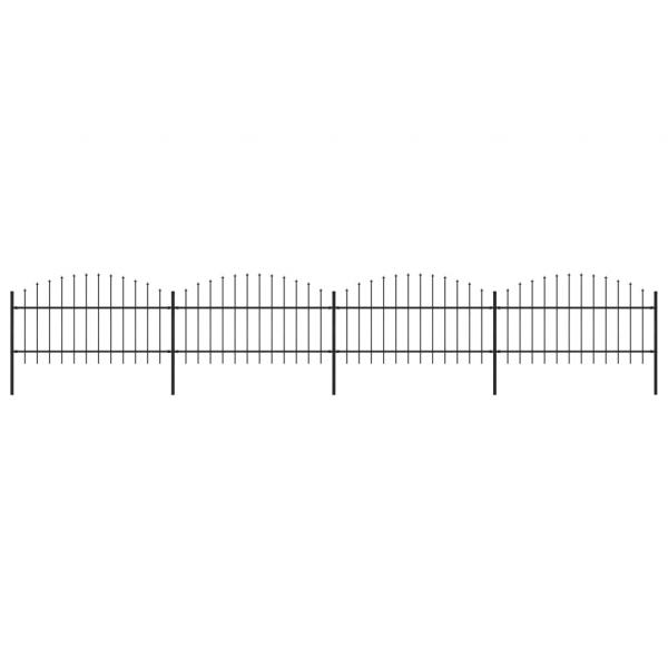 ARDEBO.de - Gartenzaun mit Speerspitzen Stahl (1 - 1,25) x 6,8 m Schwarz