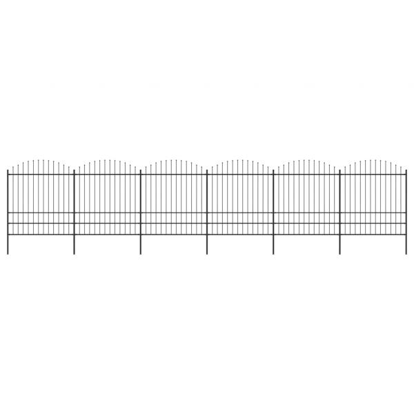ARDEBO.de - Gartenzaun mit Speerspitzen Stahl (1,75 - 2) x 10,2 m Schwarz