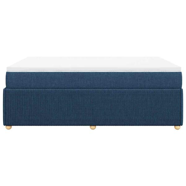Boxspringbett mit Matratze Blau 140x190 cm Stoff