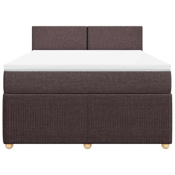 Boxspringbett mit Matratze Dunkelbraun 140x190 cm Stoff