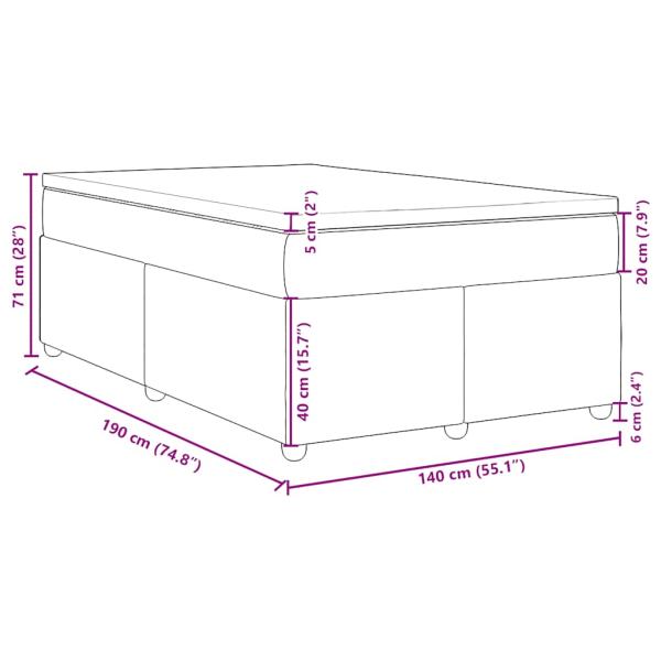 Boxspringbett mit Matratze Blau 140x190 cm Stoff
