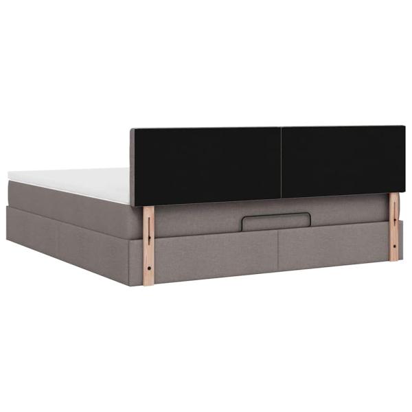 Ottoman-Bett mit Matratze Taupe 180x200 cm Stoff