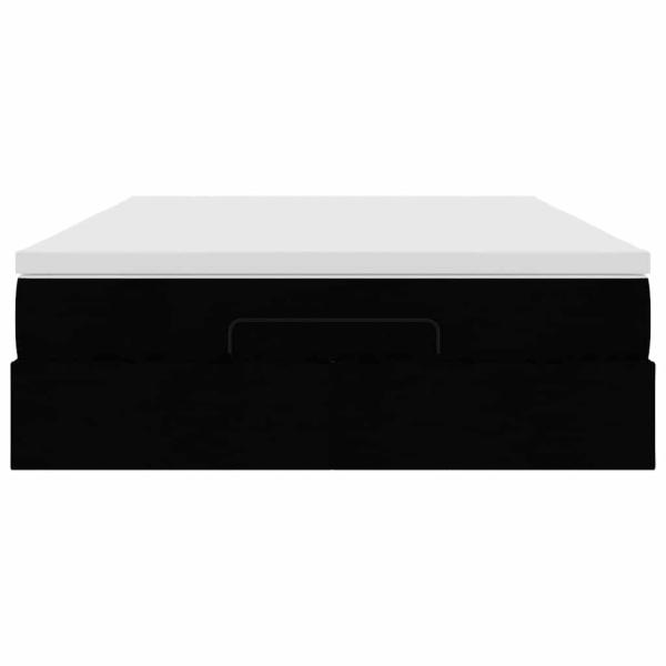 Ottoman-Bett mit Matratze Schwarz 140x190 cm Stoff