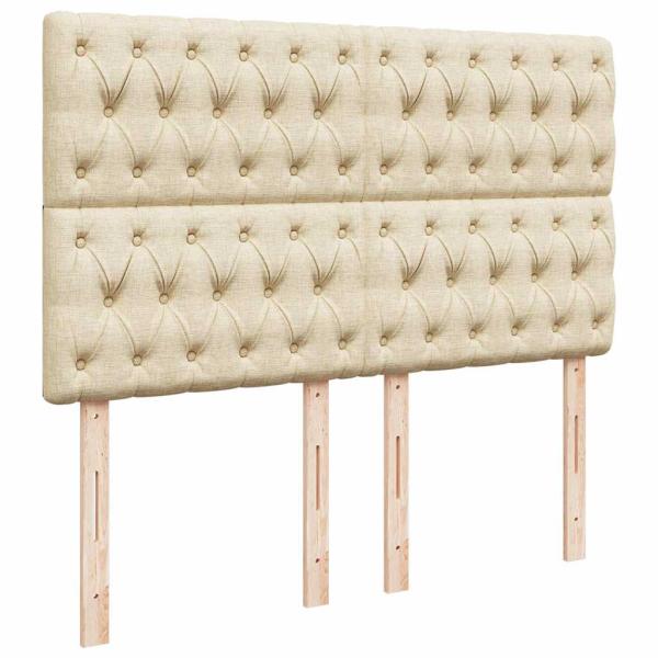Ottoman-Bett mit Matratze Creme 140x190 cm Stoff