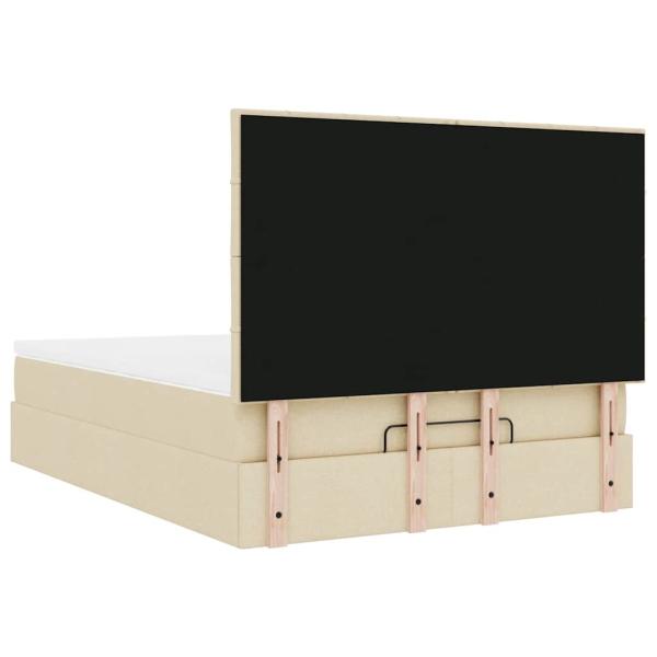 Ottoman-Bett mit Matratze Creme 140x190 cm Stoff