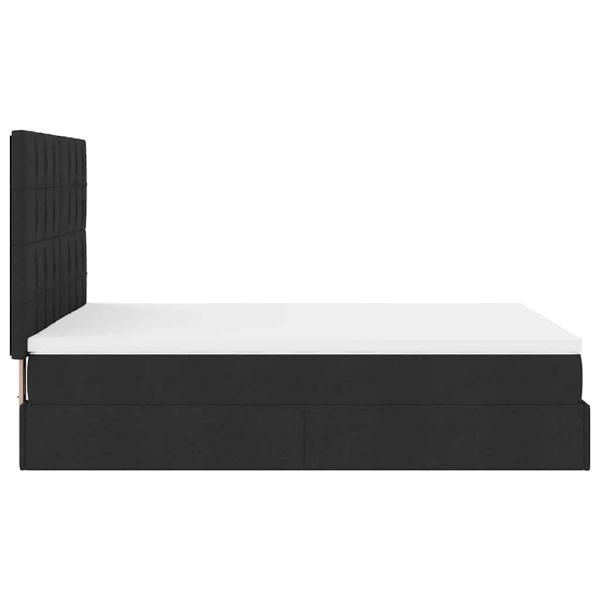 Ottoman-Bett mit Matratze & LEDs Schwarz 140x190 cm Stoff