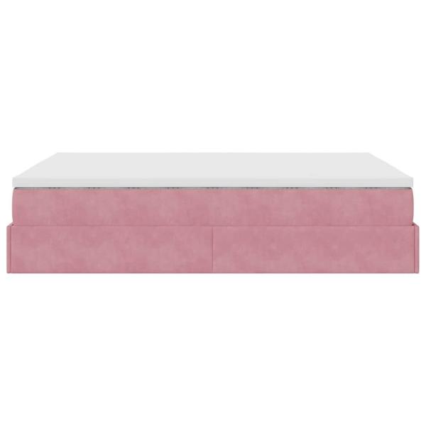 Ottoman-Bett mit Matratze Rosa 140x190 cm Samt
