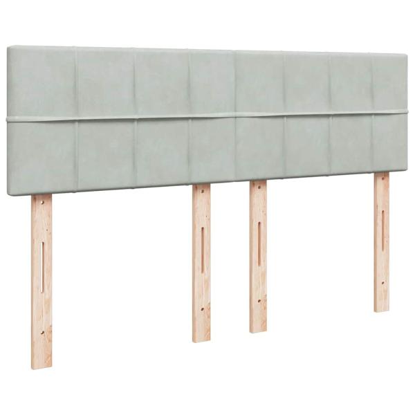 Ottoman-Bett mit Matratze Hellgrau 140x200 cm Samt