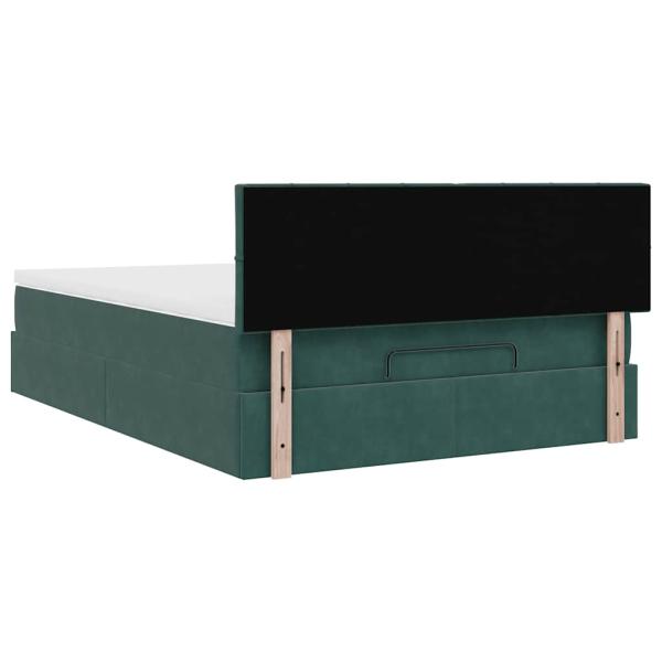Ottoman-Bett mit Matratze Dunkelgrün 140x200 cm Samt
