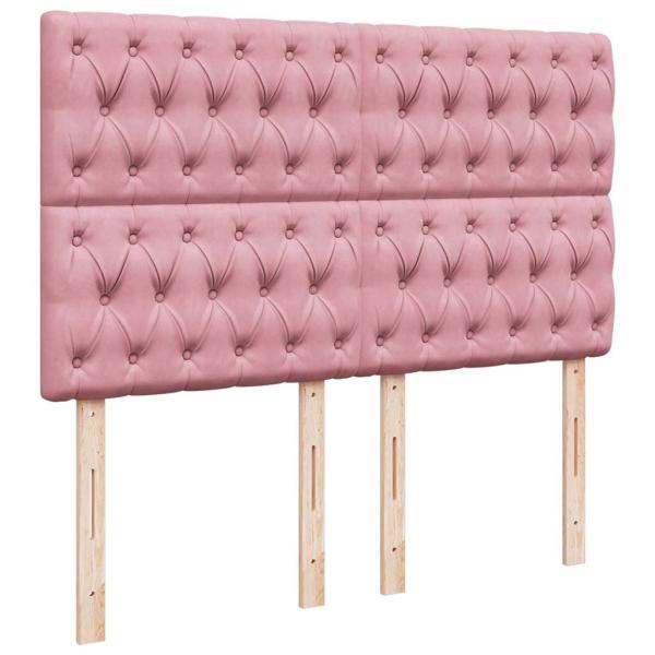 Ottoman-Bett mit Matratzen Rosa 140x190 cm Samt