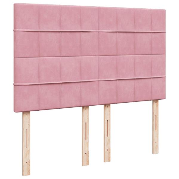 Ottoman-Bett mit Matratzen Rosa 140x190 cm Samt