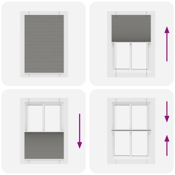 Plissee Anthrazit 95x100 cm Stoffbreite 94,4 cm Polyester