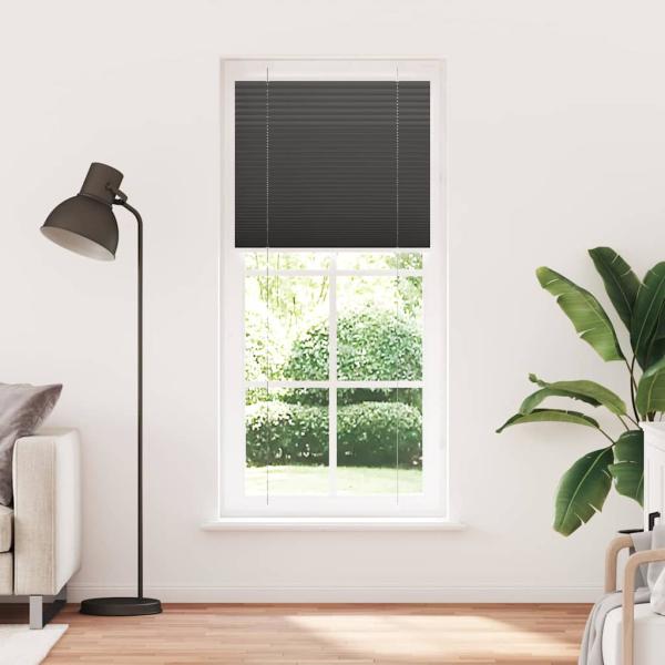 Plissee Schwarz 95x200 cm Stoffbreite 94,4 cm Polyester